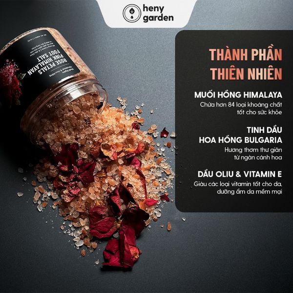 thành phần muối hồng Himalaya ngâm chân nước nóng
