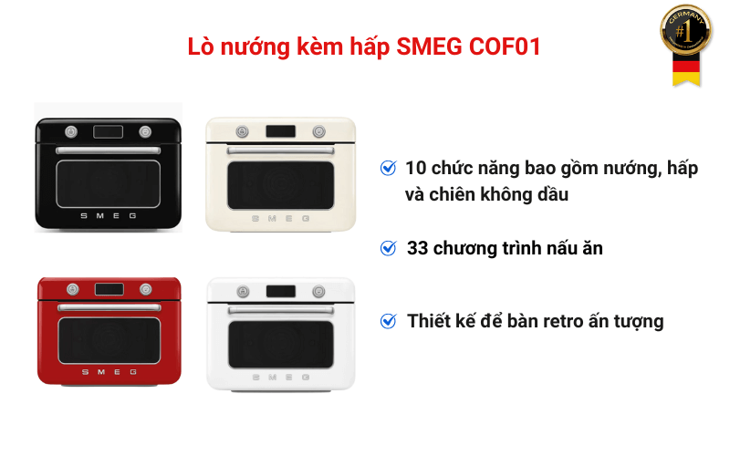 Lò nướng kèm hấp SMEG COF01