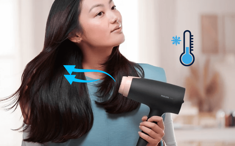 Máy sấy tóc Philips series 3000 BHD350/10 2100W màu đen hồng