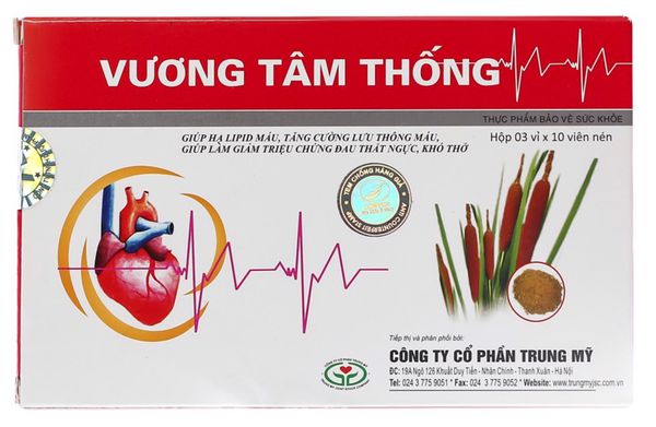 Vương Tâm Thống giảm đau ngực, khó thở do bệnh mạch vành, hẹp van tim, suy tim hộp 30 viên