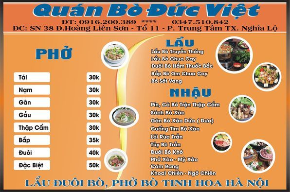 Bài viết khai trương quán phở – Đức Việt