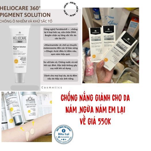 Mẫu content bán kem chống nắng – Heliocare Piment Solution Fluid