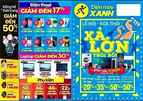 Mẫu content về khuyến mại – Điện máy xanh