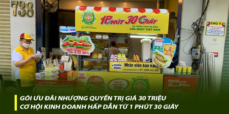 Gói ưu đãi nhượng quyền trị giá 30 triệu – Cơ hội kinh doanh hấp dẫn từ 1 Phút 30 Giây