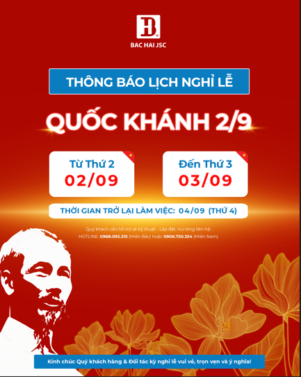 THÔNG BÁO LỊCH NGHỈ LỄ 2/9
