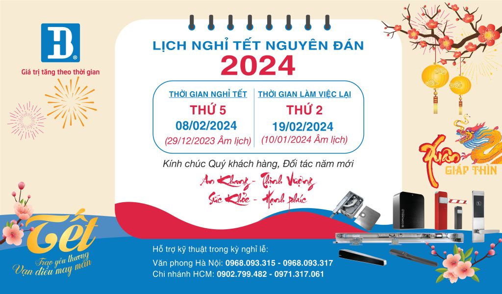 THÔNG BÁO LỊCH NGHỈ TẾT NGUYÊN ĐÁN 2024