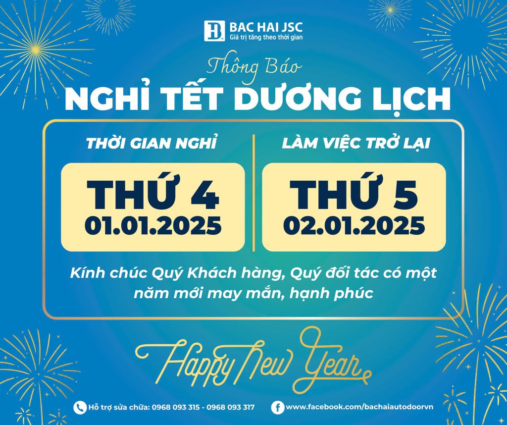 THÔNG BÁO LỊCH NGHỈ TẾT DƯƠNG LỊCH