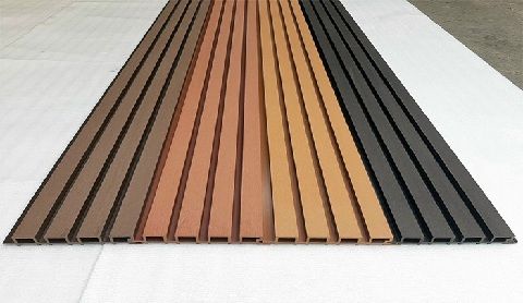 Tấm Ốp Tường Giả Gỗ Lam Sóng PVC Cao Cấp - Sang Trọng