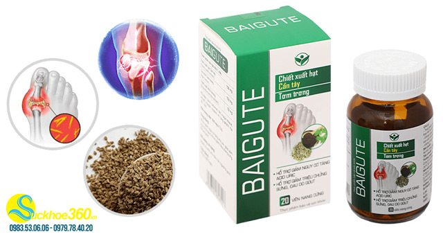 Baigute - Hỗ trợ cải thiện tình trạng đau nhức, sưng tái do gout