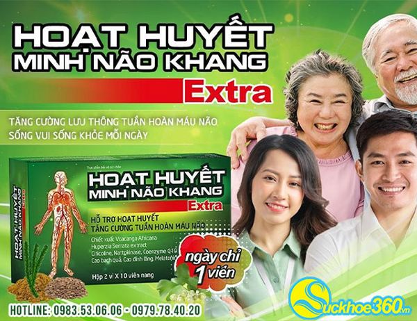 Hoạt huyết Minh Não Khang Extra giúp tăng cường tuần hoàn máu não