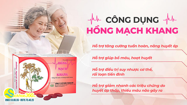 Hồng Mạch Khang - Hỗ trợ bổ máu, giảm huyết áp thấp suy nhược cơ thể