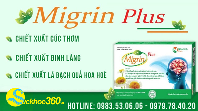 thành phần Migrin Plus hỗ trợ hoạt huyết, tăng cường tuần hoàn máu não