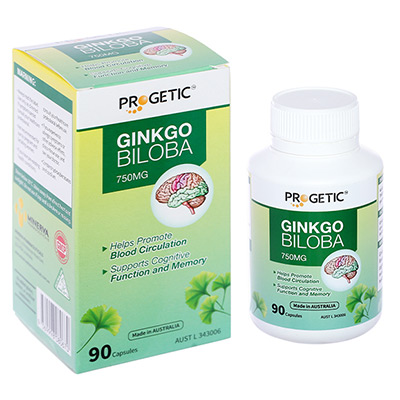 Progetic Ginkgo Biloba 750mg - Tăng cường lưu thông máu não