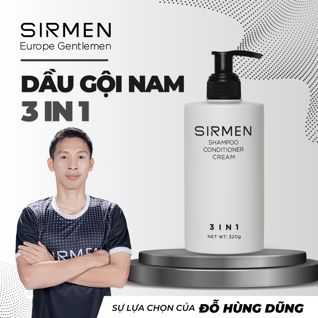 Dầu Gội Nam 3 in 1 SIRMEN Europe Gentlemen: Đỉnh Cao Chăm Sóc Tóc Cho Phái Mạnh