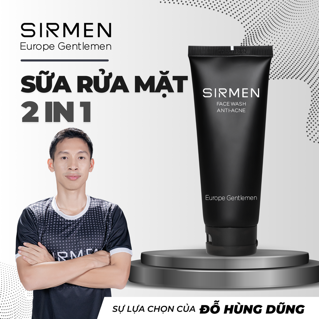 Sữa Rửa Mặt Nam 2 in 1 SIRMEN Europe Gentlemen Cao Cấp – Bí Quyết Làn Da Hoàn Hảo Dành Cho Quý Ông