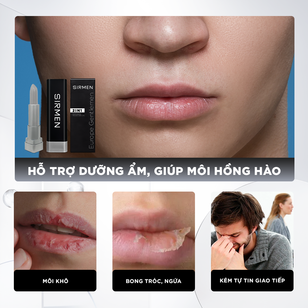 Son Dưỡng Nam 2 in 1 SIRMEN Europe Gentlemen - Dòng Cao Cấp Chiết Xuất Tự Nhiên