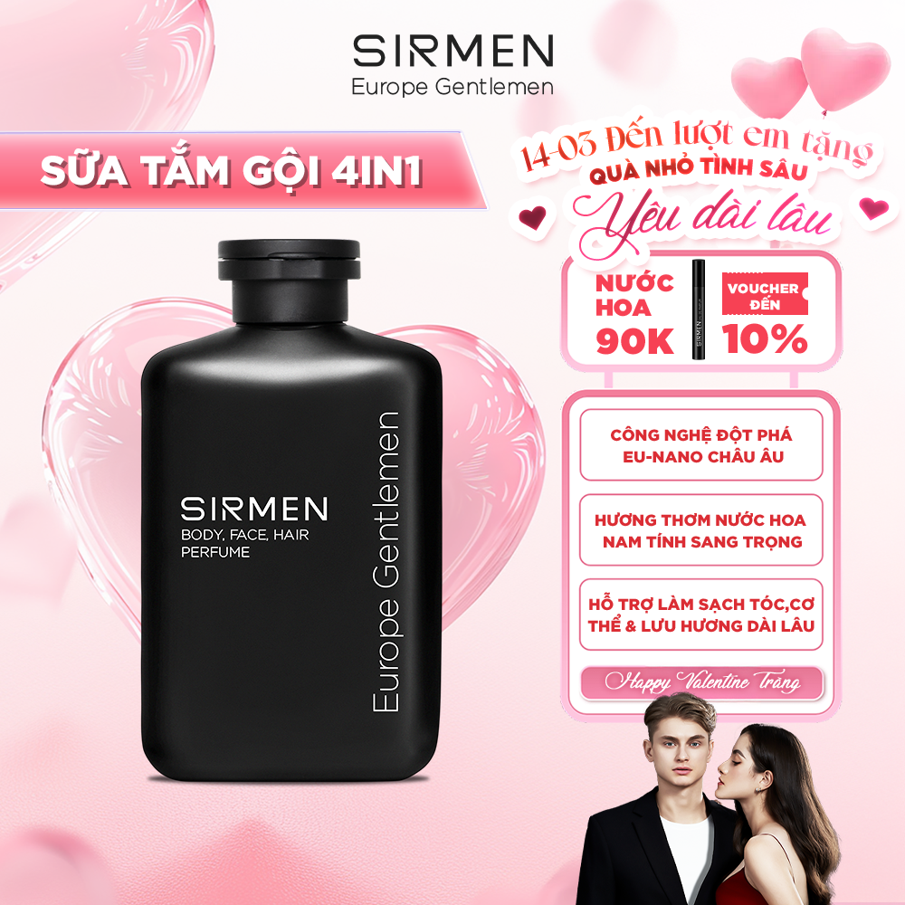 Sữa Tắm Gội Nam 4 in 1 SIRMEN Europe Gentlemen – Đẳng Cấp Quý Ông Hiện Đại