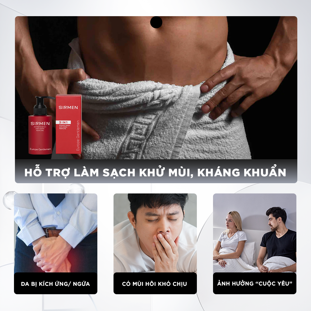 Dung Dịch Vệ Sinh Nam 3 in 1 SIRMEN Europe Gentlemen – Đẳng Cấp Quý Ông Hiện Đại