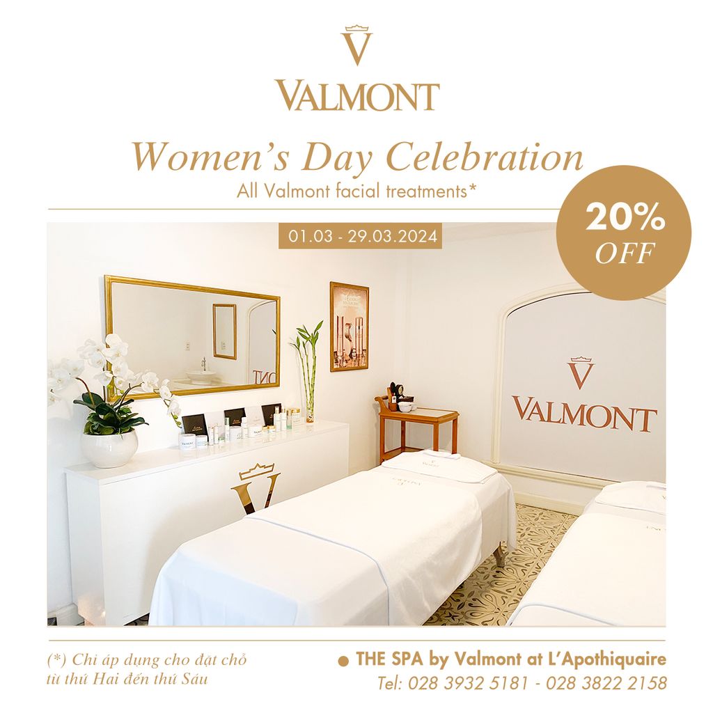 Ưu đãi chăm sóc da cao cấp tại THE SPA by Valmont at L'Apothiquaire