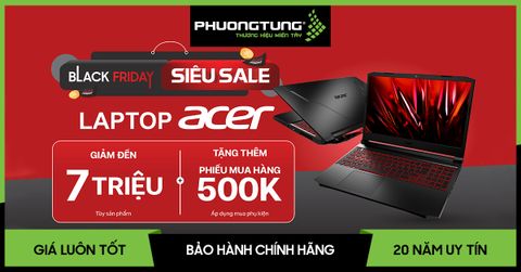Từ hôm nay: Mua Laptop Acer giảm đến 7 triệu, hỗ trợ trả góp 0%, tặng PMH 500K khi mua phụ kiện