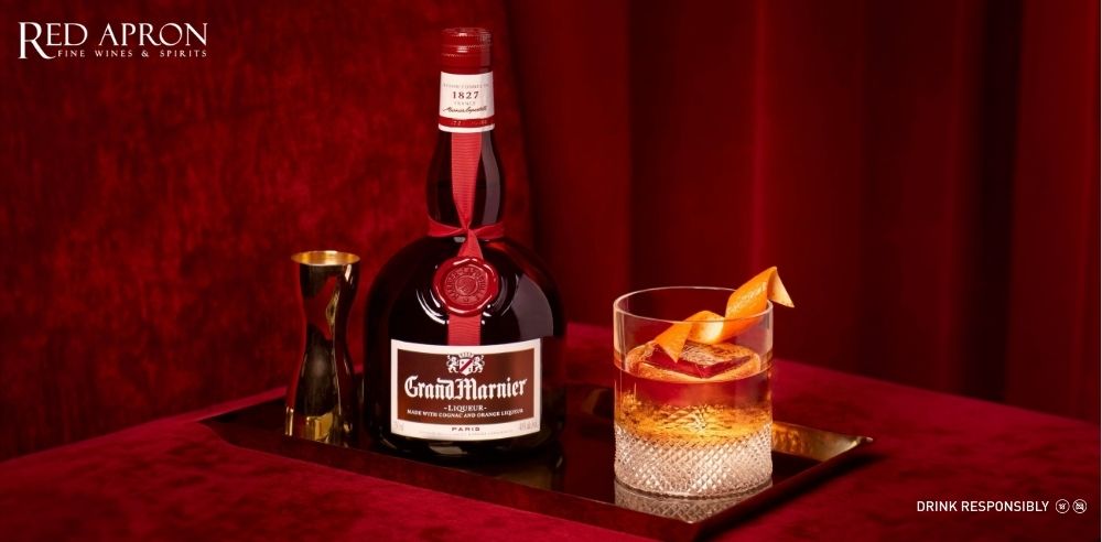 Chai Grand Marnier Cordon Rouge chính hãng, rượu mùi cam pha cognac, nhãn ruy băng đỏ