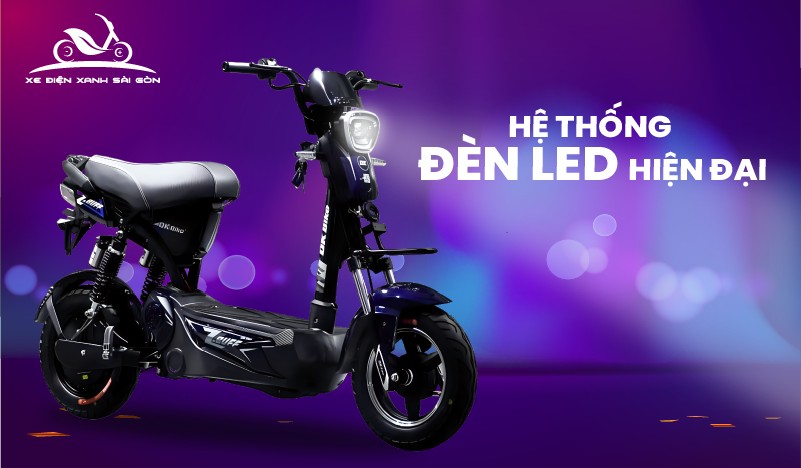 Hệ thống đèn LED đồng bộ toàn xe hiện đại của xe đạp điện DK Z Buff