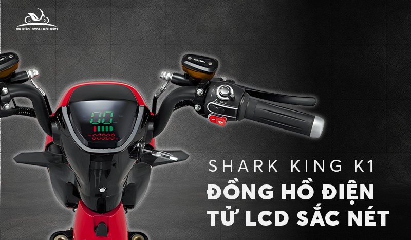 Đồng hồ điện tử màn hình LED rõ nét của xe đạp điện Kazuki Shark King K1