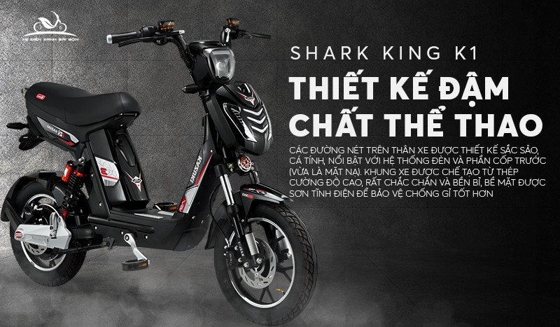 Kiểu dáng thể thao của xe đạp điện Kazuki Shark King K1