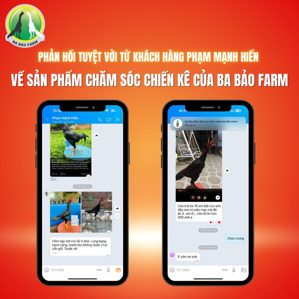 PHẢN HỒI TUYỆT VỜI TỪ KHÁCH HÀNG PHẠM MINH HIỂN VỀ SẢN PHẨM CHĂM SÓC CHIẾN KÊ CỦA BA BẢO FARM