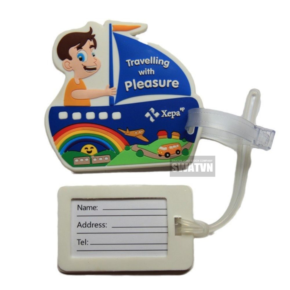 thẻ tên cao su gắn vali