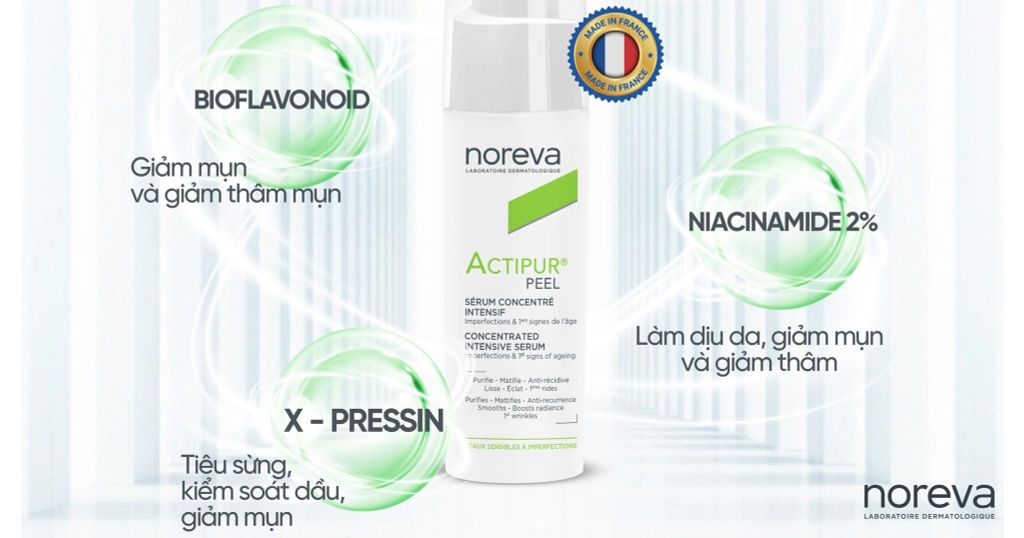 NOREVA ACTIPUR PEEL - SERUM KIỀM DẦU & HỖ TRỢ GIẢM MỤN CHUYÊN SÂU