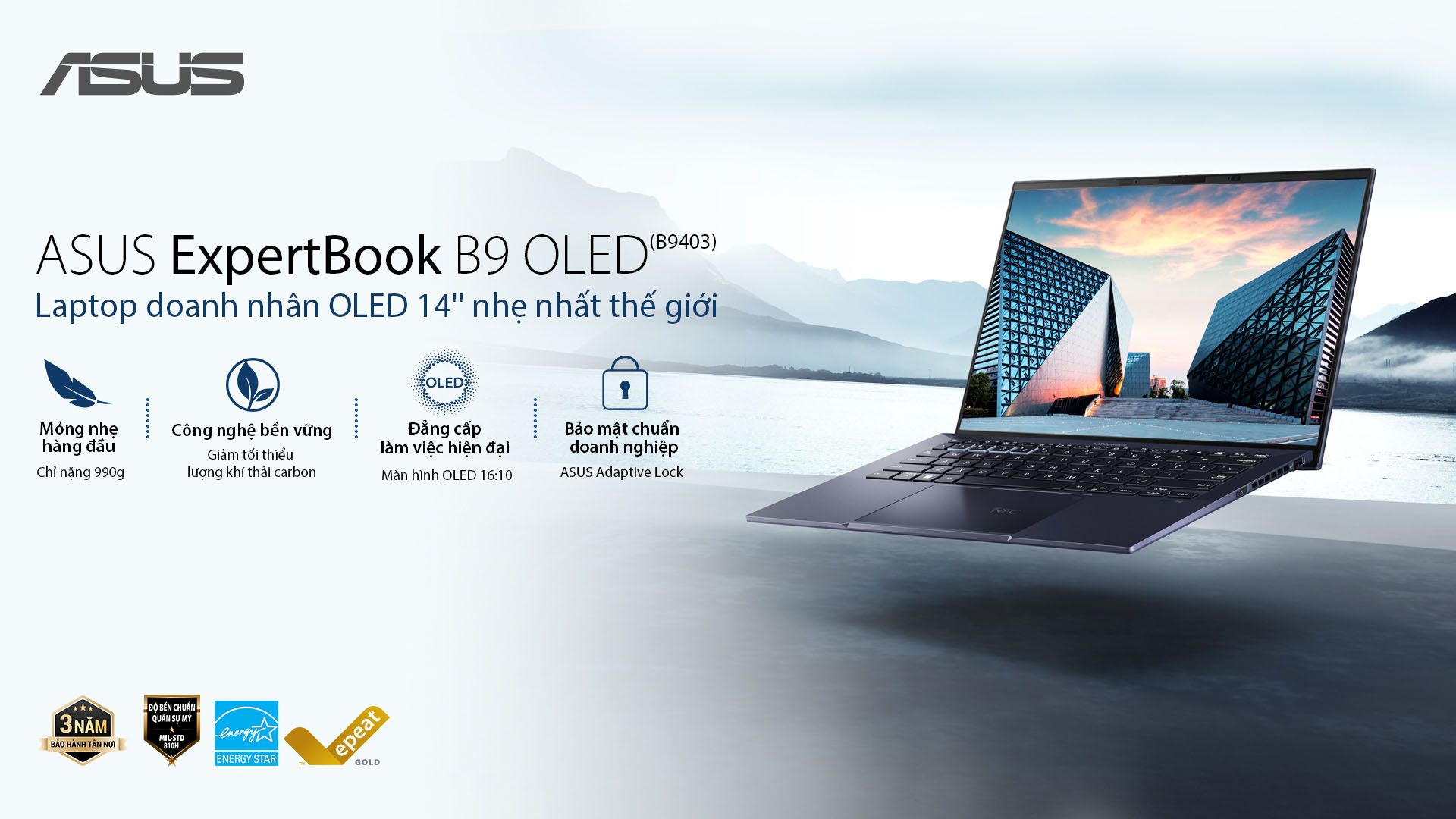 ASUS giới thiệu ExpertBook B9 OLED – Laptop doanh nhân 14” OLED nhẹ nhất thế giới
