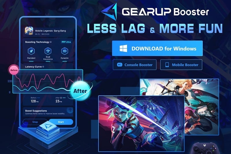 GearUP Game Booster Ứng dụng giảm ping không thể bỏ qua khi đứt cáp