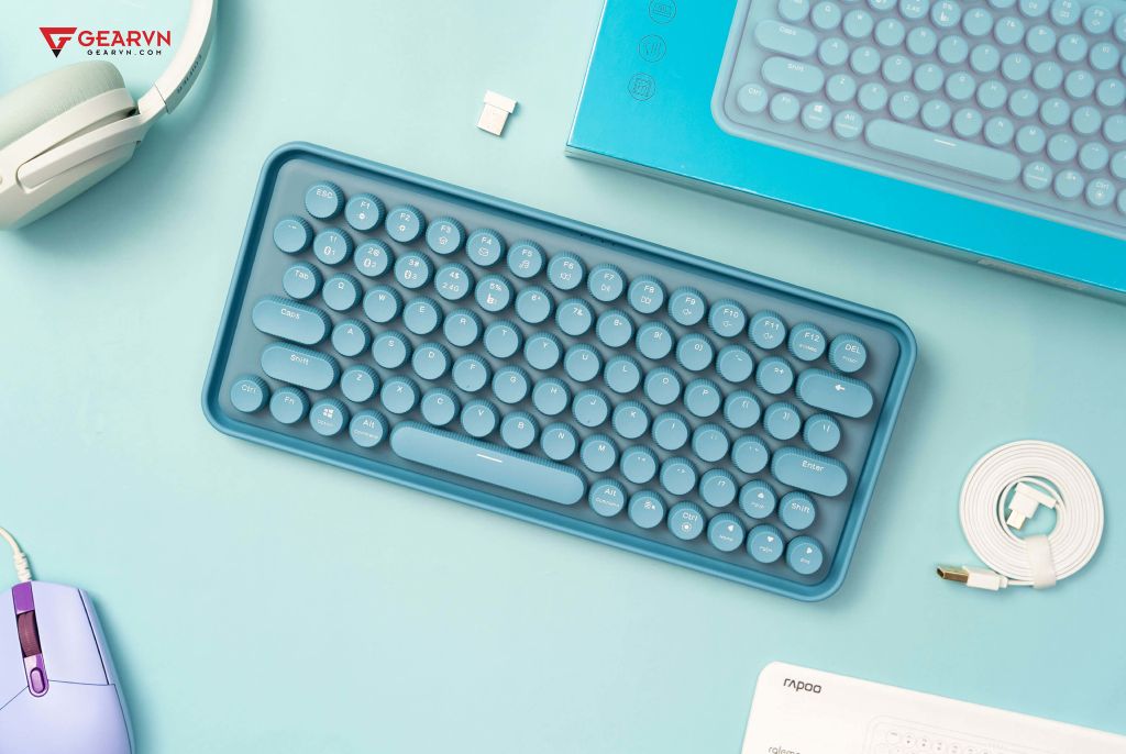 GEARVN - Bàn phím Bluetooth Rapoo Ralemo Pre 5 RA Xanh