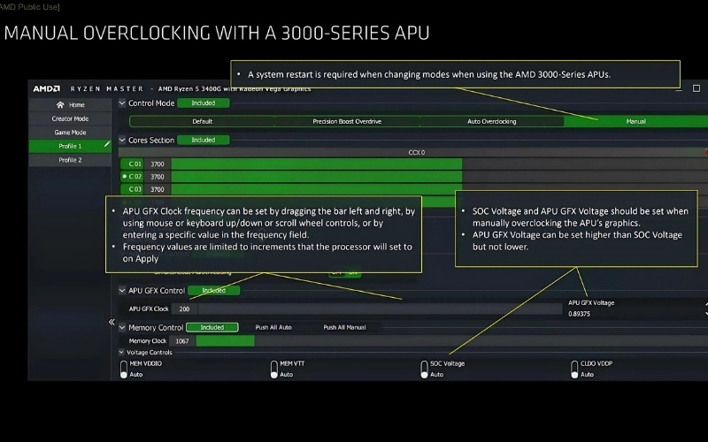 Chế độ Manual Overclocking
