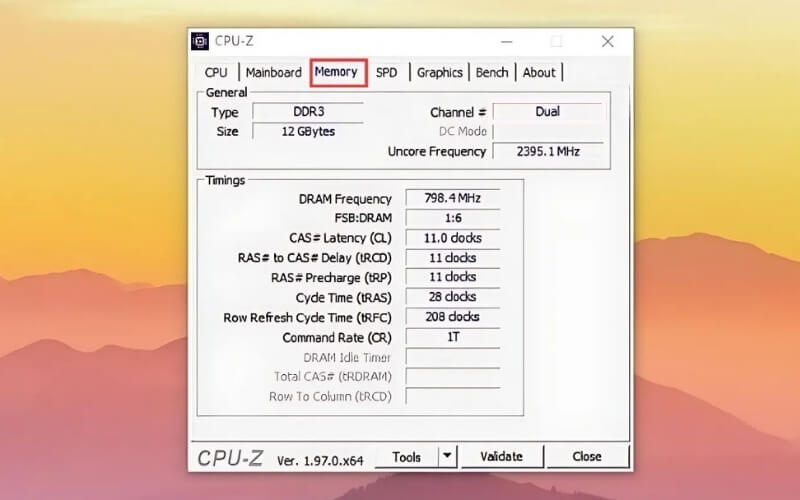 Kiểm tra tốc độ RAM (MT/s) bằng cách sử dụng phần mềm CPU-Z