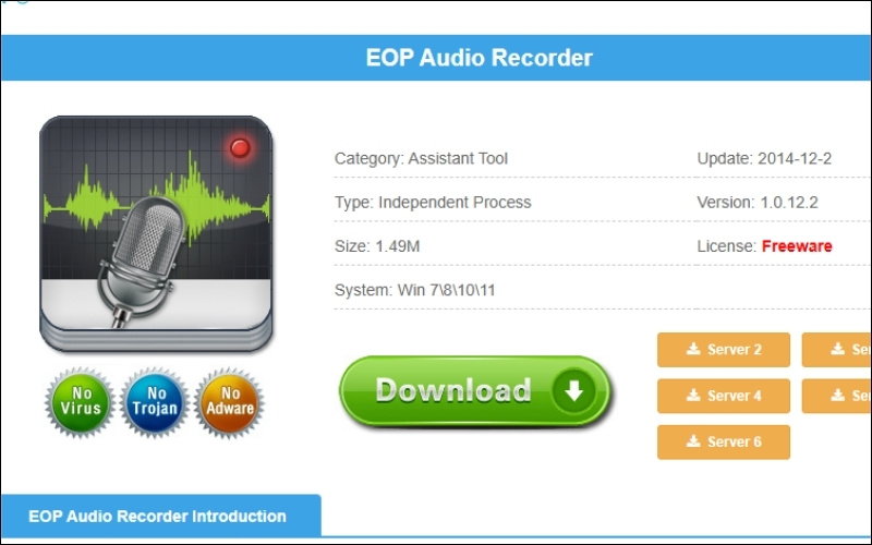 Phần mềm EOP Audio Recorder