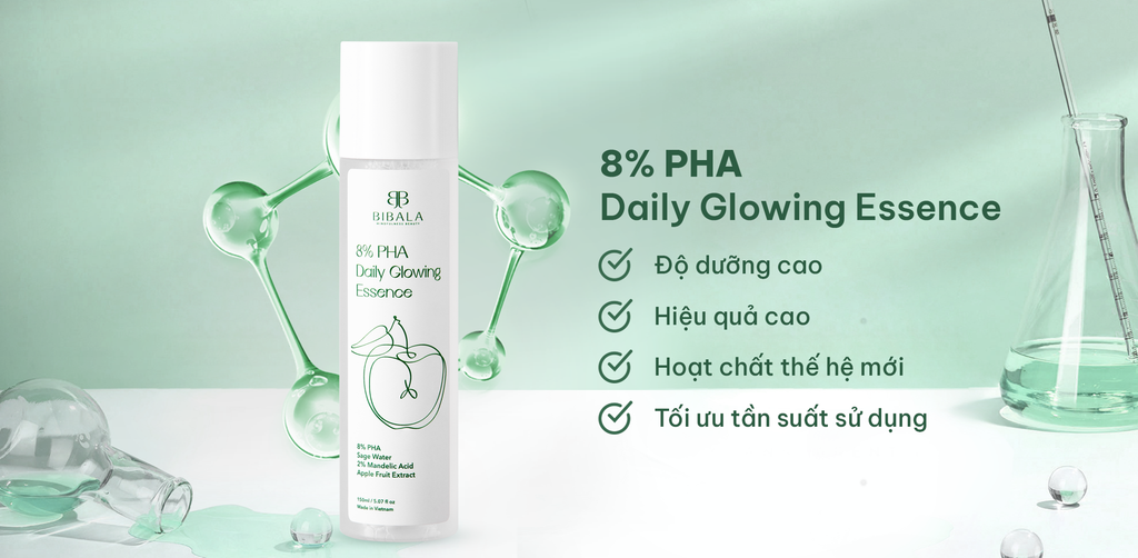 REVIEW ĐÁNH GIÁ NƯỚC DƯỠNG 8% PHA DAILY GLOWING ESSENCE BIBALA