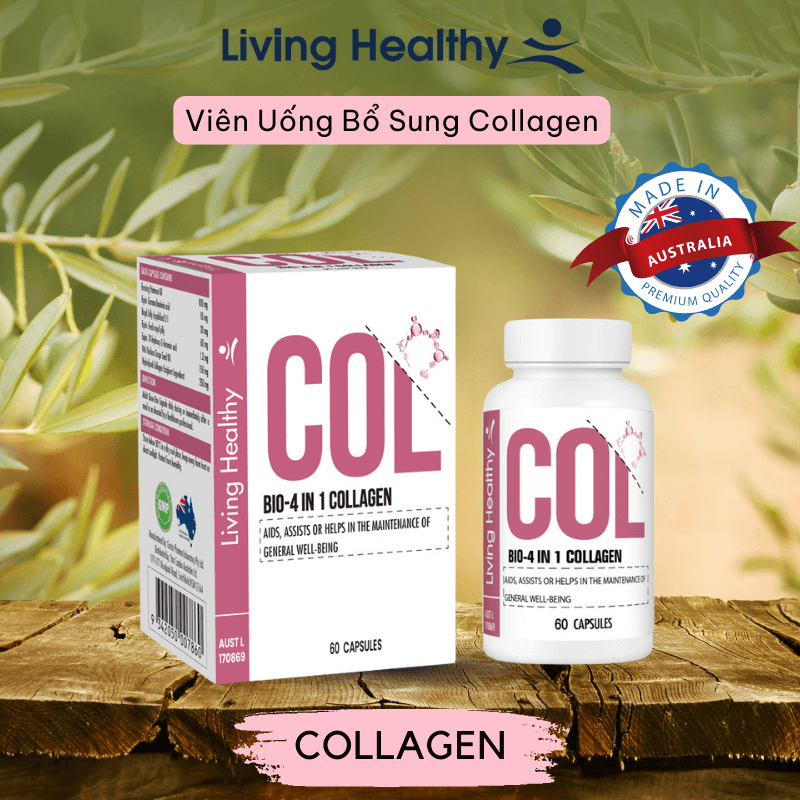 Viên uống Living Healthy Bio-4 in 1 Collagen cải thiện và làm đẹp da (Hộp 60 viên)