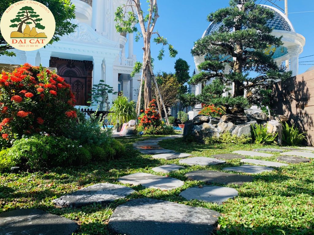 THI CÔNG CẢNH QUAN SÂN VƯỜN BIỆT THỰ MR THẠCH NHÀ BÈ