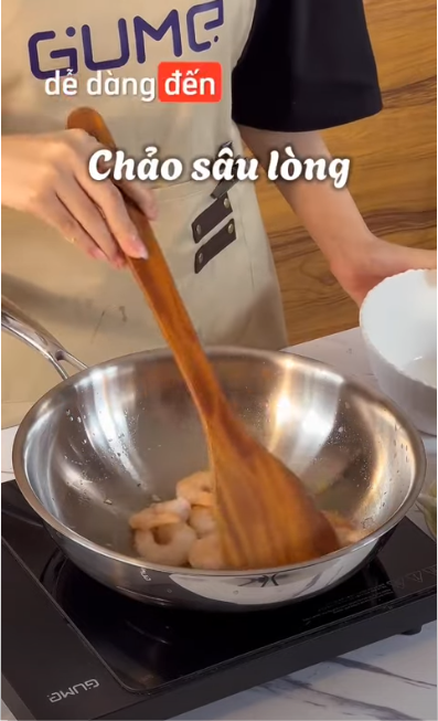 HOT HOT ! Chảo Inox 5 Lớp Liền Khối 28cm GUME Hàn Quốc - Bảo hành 12 tháng