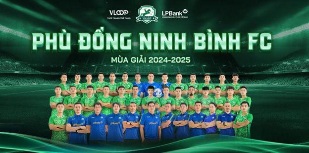 VLOOP NHÀ TÀI TRỢ TRANG PHỤC THI ĐẤU ĐỘI BÓNG ĐÁ PHÙ ĐỔNG NINH BÌNH FC 2024-2025