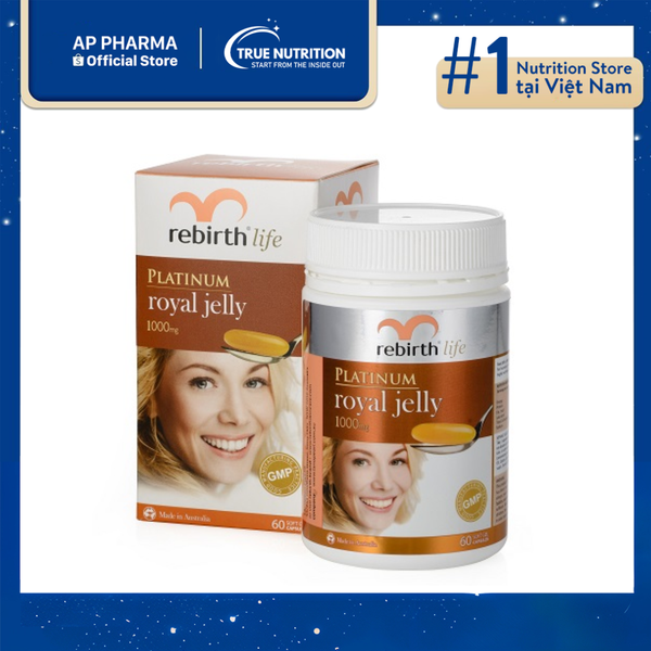 Sữa Ong Chúa Rebirth Royal Jelly 1000mg 60 Capsules