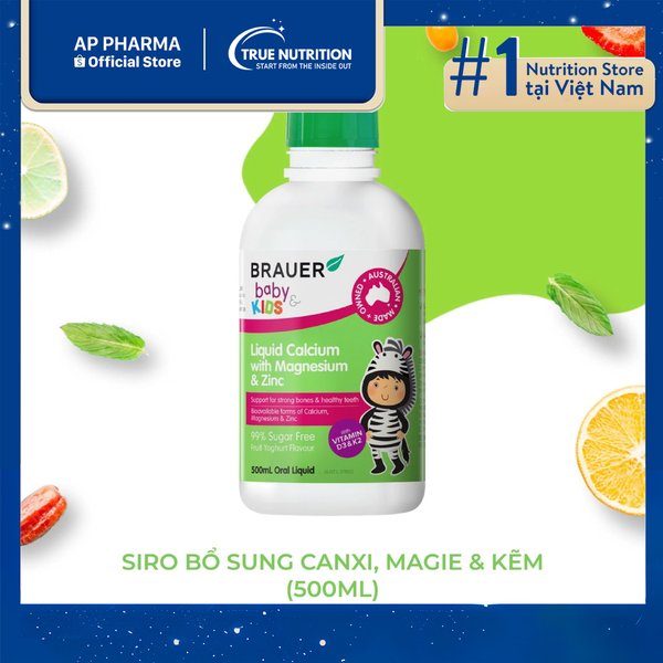 Brauer Baby & Kids Liquid Calcium with Magnesium & Zinc 500mL