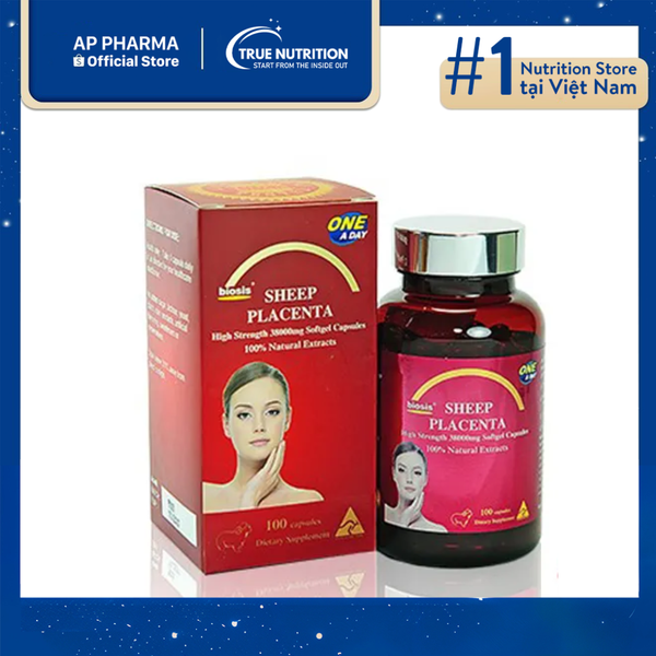 Dưỡng Chất Nhau Thai Cừu Biosis Sheep Placenta 38000mg 100 Capsules