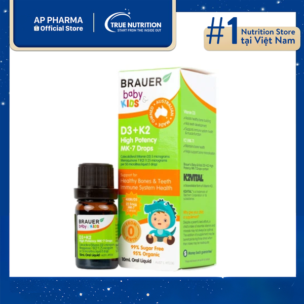Siro Brauer Baby Kids D3+k2 High Potency MK-7 Drops 10ml