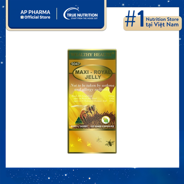 Sữa Ong Chúa Tươi Đậm Đặc Wealthy Health Maxi Royal Jelly 120 Viên