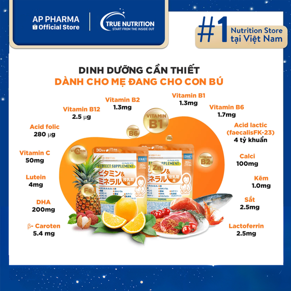 DHC Perfect Supplement: Vitamin Và Khoáng Chất Cho Mẹ Sau Sinh