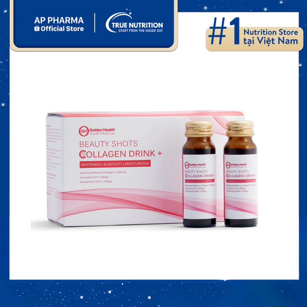 Collagen Uống Golden Health Coenzyme Q10 và Hydrolyzed 12,000mg, 10 Ống x 50 ml