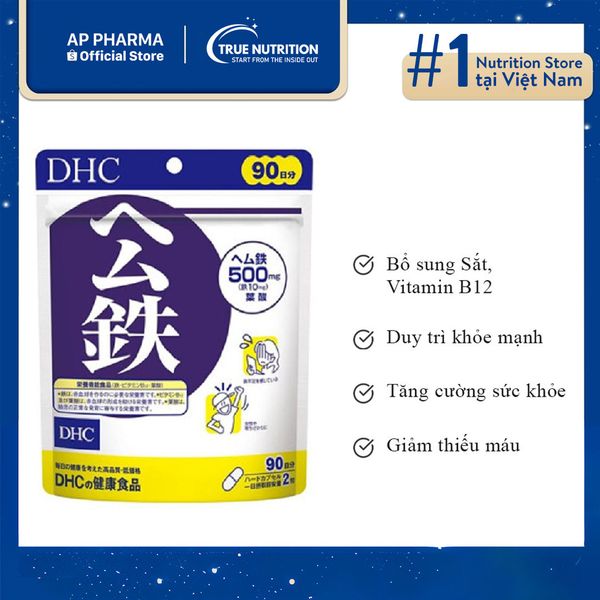 DHC Heme Iron: Viên Uống Bổ Sung Sắt Cao Cấp Từ Nhật Bản